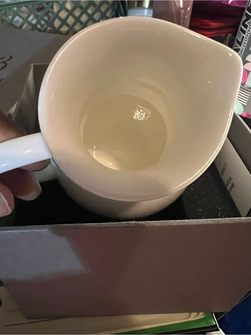 White Ceramic Pitcher with Embossed Band